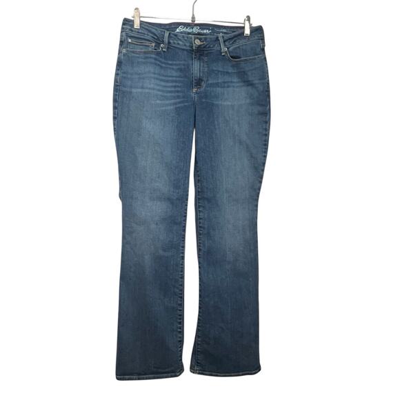 Eddie Bauer Curvy Bootcut Jeans Women’s 10 Blue Denim - Picture 1 of 10